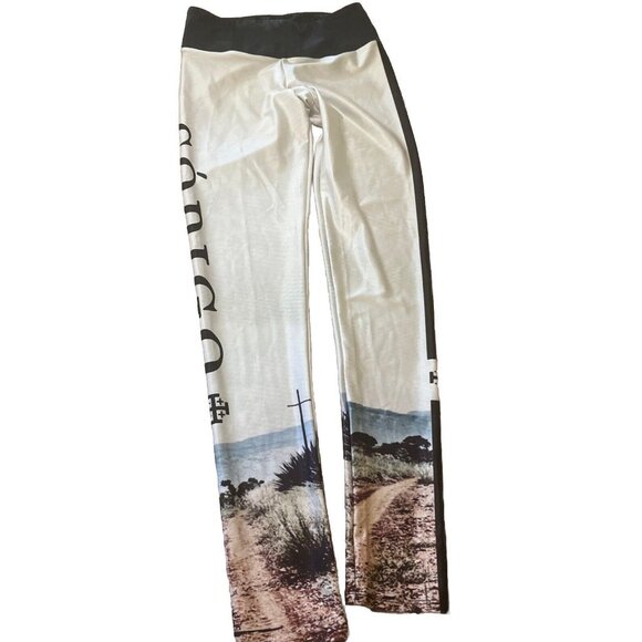 Goldsheep Codigo Leggings White Desert Scne&amp; Cross 28” Inseam Size XXS - Picture 1 of 5